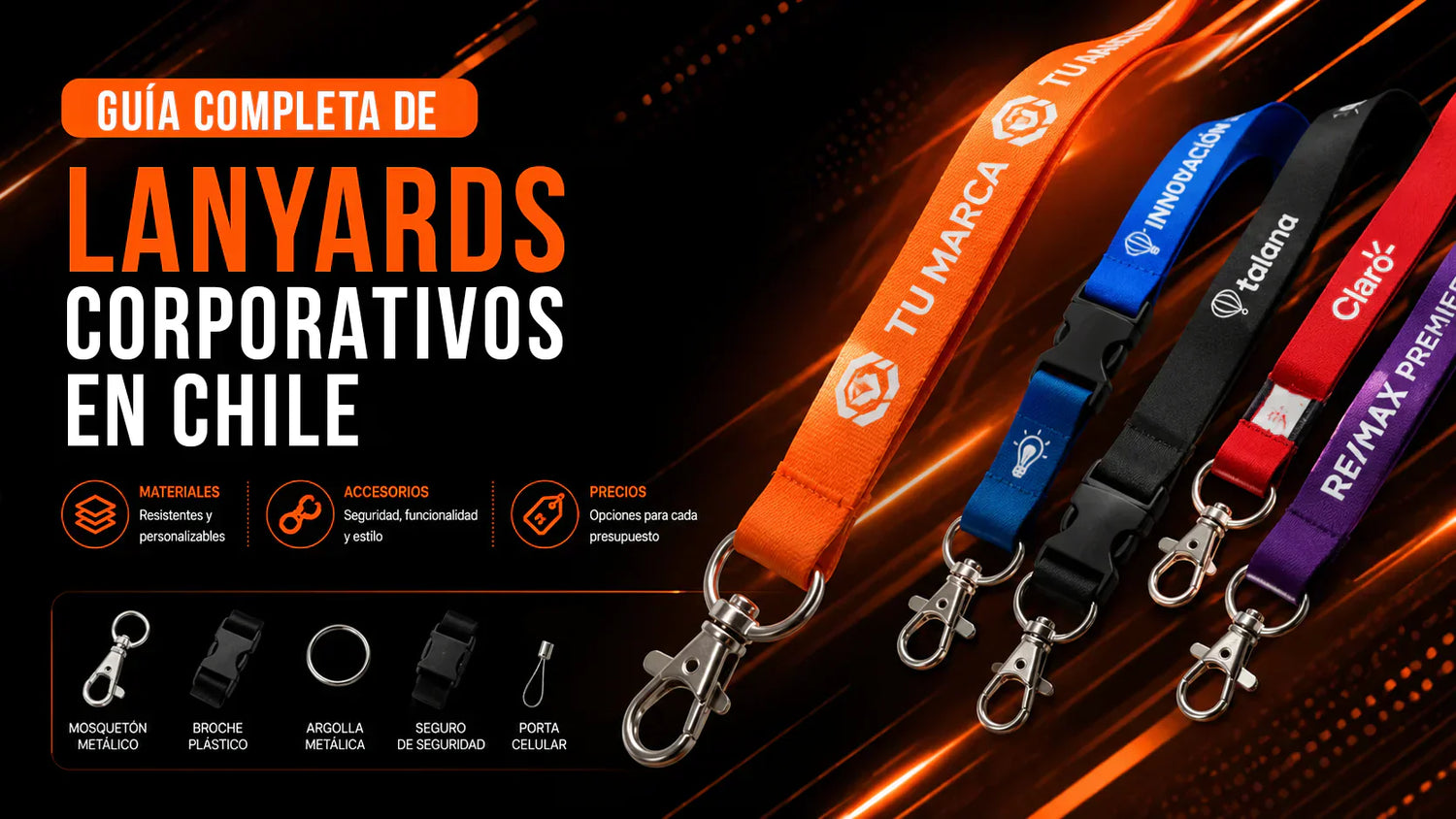 Lanyards corporativos personalizados en Chile: materiales, accesorios y precios