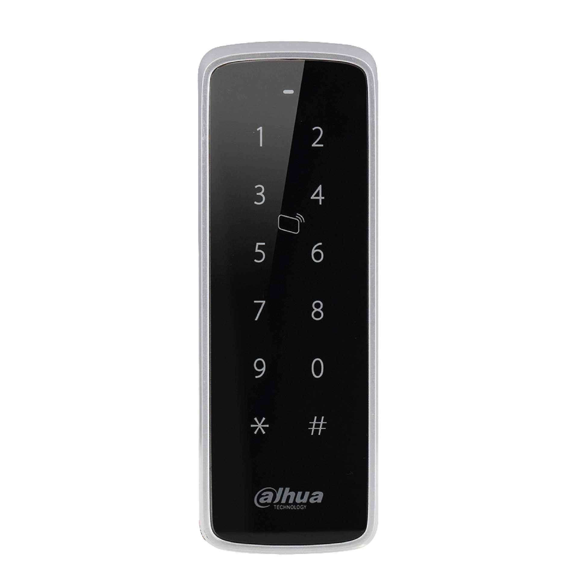 Lector RFID Dahua ASR1201D esclavo con protección IP65, teclado táctil y lectura dual EM MIFARE