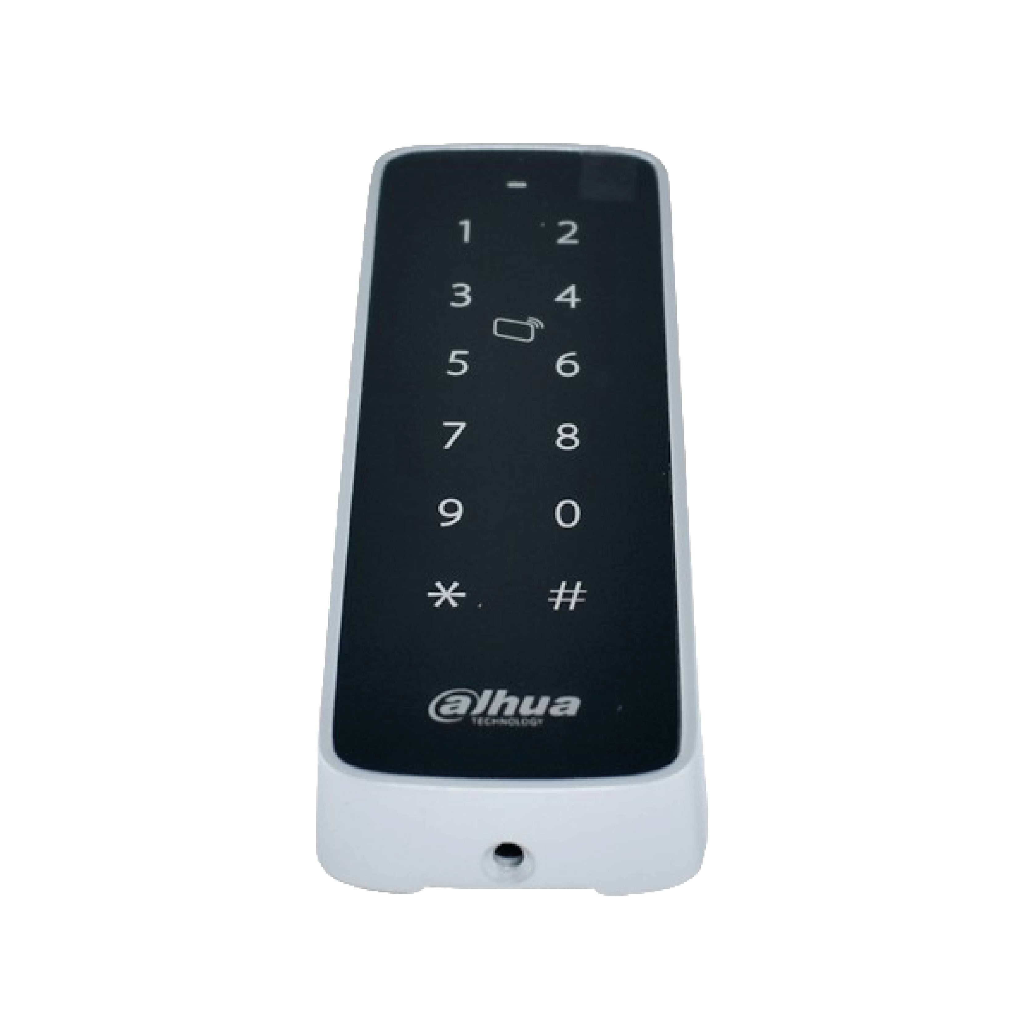 Lector RFID Dahua ASR1201D esclavo con protección IP65, teclado táctil y lectura dual EM MIFARE