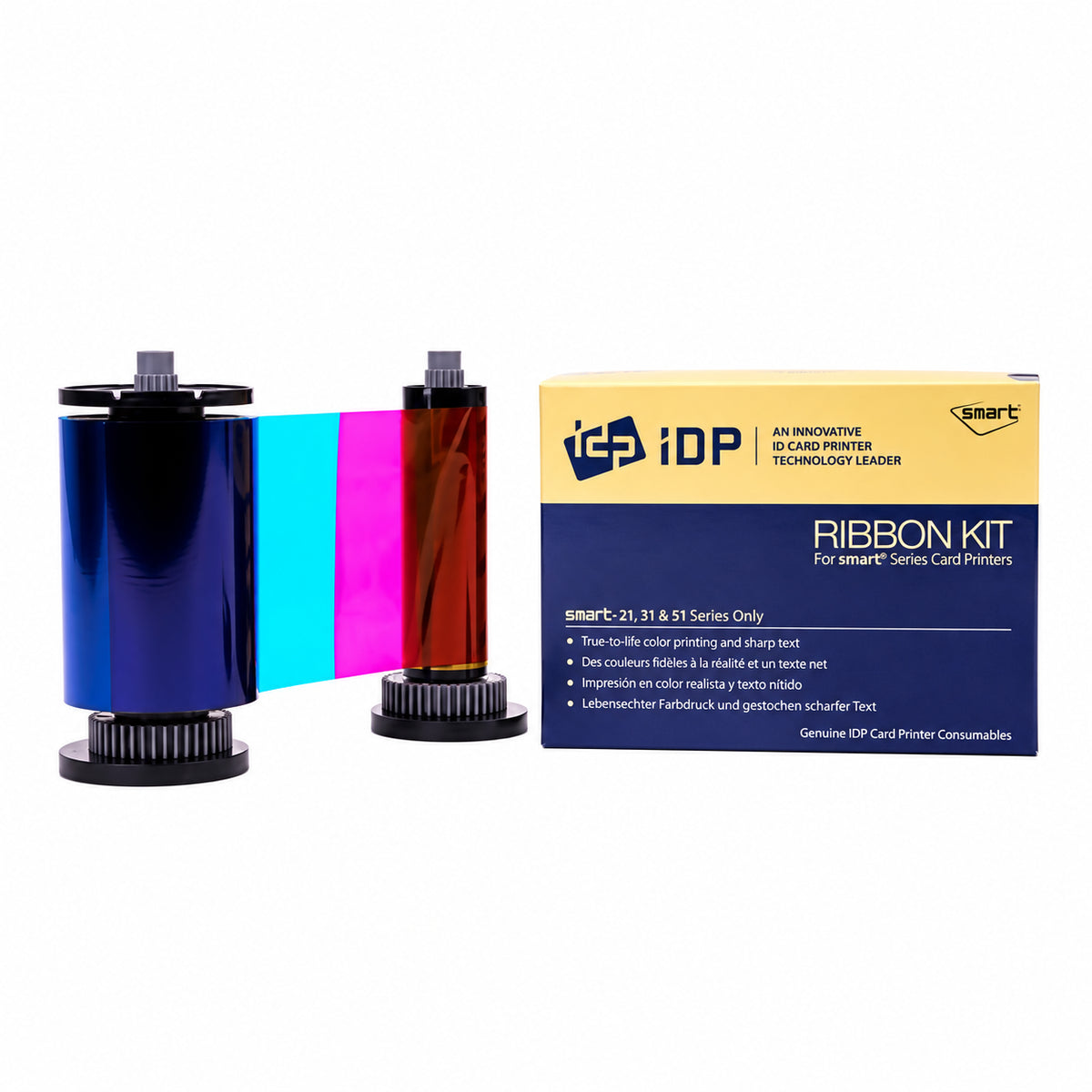 Ribbon Color YMCKO IDP 653313RK para SMART-21S – 100 impresiones