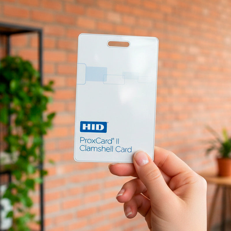 Tarjeta RFID rígida HID ProxCard II 1326 tipo Clamshell para control de acceso industrial

