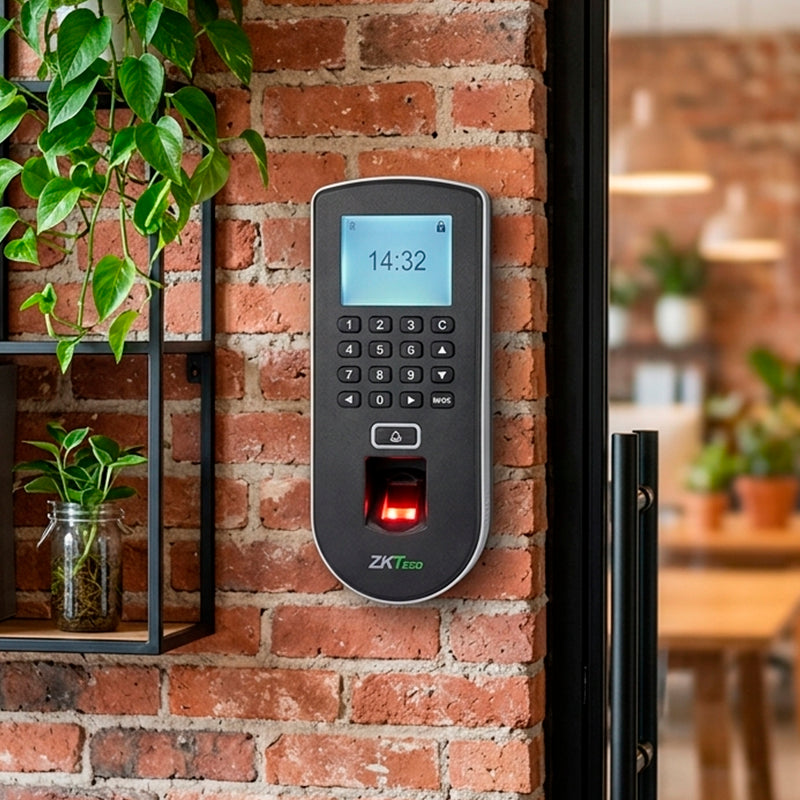 Terminal biométrico ZKTeco F19 para control de acceso con lector de huella digital, PIN y pantalla a color


