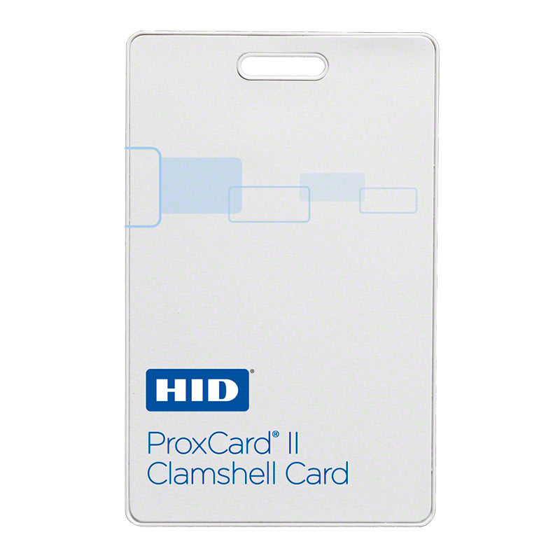 Tarjeta RFID rígida HID ProxCard II 1326 tipo Clamshell para control de acceso industrial

