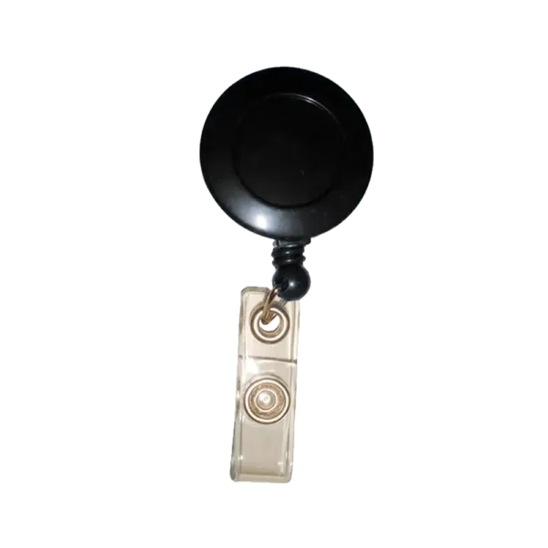 Porta Credenciales Tipo Yoyo NEGRO RETRACTIL