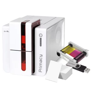 Kit Impresora de Tarjetas Evolis Primacy Single Sided Printed - Incluye: Ribbon-Softwarre-100 tarjetas PVC
