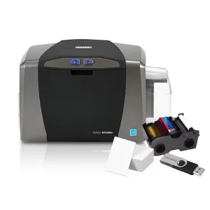 Kit de Impresora de Tarjetas Fargo DTC1250e Single Configurable-Incluye: Ribbon-Softwarre-100 tarjetas PVC